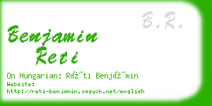 benjamin reti business card